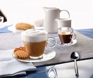 Чашка с чинийка закалено стъкло 320 мл Bormioli Rocco