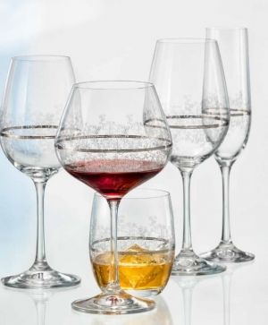 чаши за ракия 60 мл Viola Platinum Middle Edging