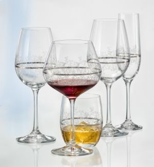 Чаши за вода 350 Viola Platinum Middle Edging by Bohemia Crystalex