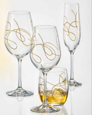 2 бр. Чаши за уиски 300 мл String Gold 