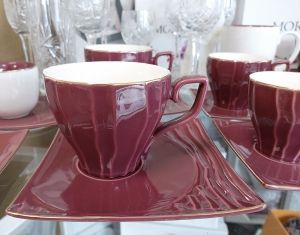 Чаши за капучино и чай 4 части Burgundy 