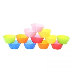 цветни силиконови форми за мъфини кръгли