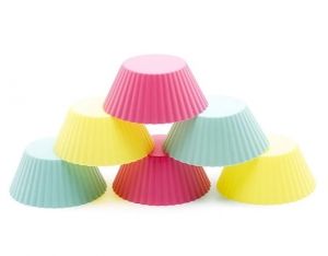 цветни силиконови форми за мъфини кръгли