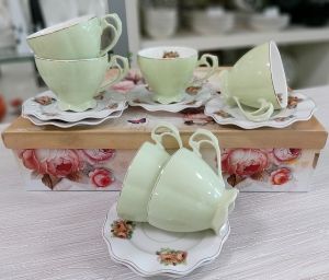 чаши за капучино или чай 2 бр. с чинийки 2 бр. Green Magic