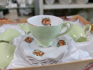 чаши за капучино или чай 2 бр. с чинийки 2 бр. Green Magic