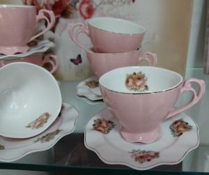 чаши за капучино или чай 2 бр. с чинийки 2 бр. Rose Magic