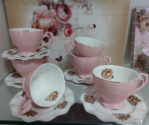 чаши за капучино или чай 2 бр. с чинийки 2 бр. Rose Magic