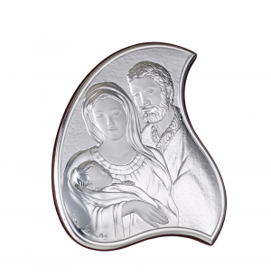 икона 13 x 11 см Светото семейство със сребърно покритие