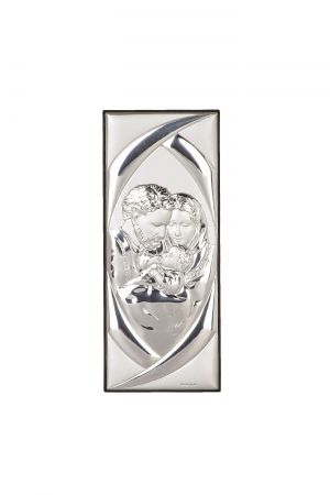 икона 3 x 7 см Светото семейство със сребърно покритие