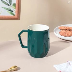 Чаша за топли напитки 350 мл Diamond Green, Black, White - качествен порцелан